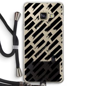 CaseCompany Zwarte vegen: Samsung Galaxy A3 (2016) Transparant Hoesje met koord