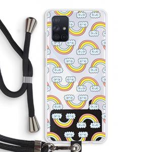 CaseCompany Regenboog: Samsung Galaxy A71 Transparant Hoesje met koord