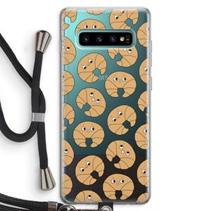 CaseCompany Croissant: Samsung Galaxy S10 Plus Transparant Hoesje met koord