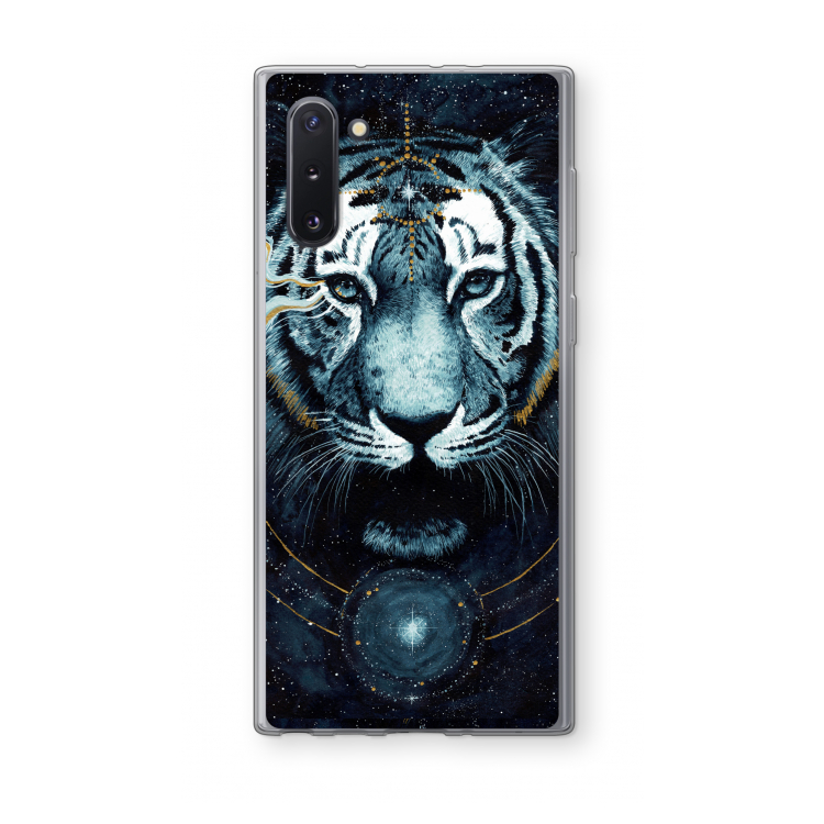 CaseCompany Darkness Tiger: Samsung Galaxy Note 10 Transparant Hoesje