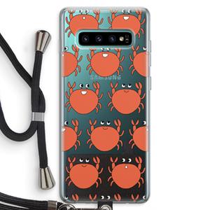 CaseCompany Krab: Samsung Galaxy S10 Plus Transparant Hoesje met koord
