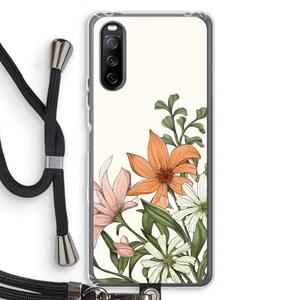 CaseCompany Floral bouquet: Sony Sony Xperia 10 III Transparant Hoesje met koord