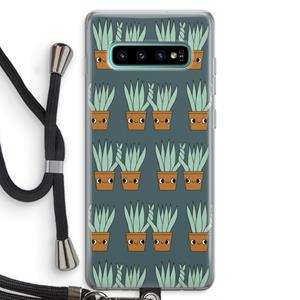 CaseCompany Sansevieria: Samsung Galaxy S10 Plus Transparant Hoesje met koord