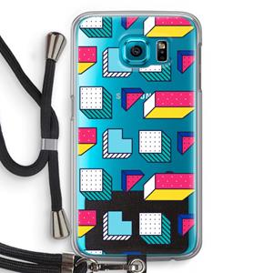CaseCompany 8-bit N°7: Samsung Galaxy S6 Transparant Hoesje met koord