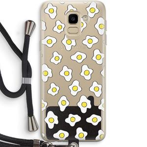 CaseCompany Spiegeleitjes: Samsung Galaxy J6 (2018) Transparant Hoesje met koord