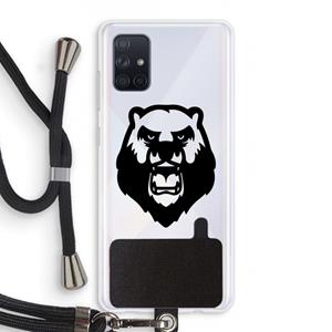 CaseCompany Angry Bear (black): Samsung Galaxy A71 Transparant Hoesje met koord