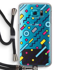 CaseCompany 8-bit N°8: Samsung Galaxy S6 Transparant Hoesje met koord