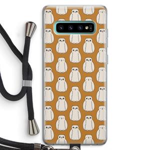 CaseCompany Uilen: Samsung Galaxy S10 Plus Transparant Hoesje met koord