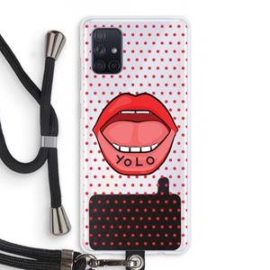 CaseCompany Yolo Denise: Samsung Galaxy A71 Transparant Hoesje met koord