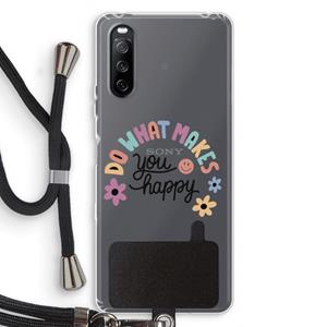 CaseCompany Happy days: Sony Sony Xperia 10 III Transparant Hoesje met koord