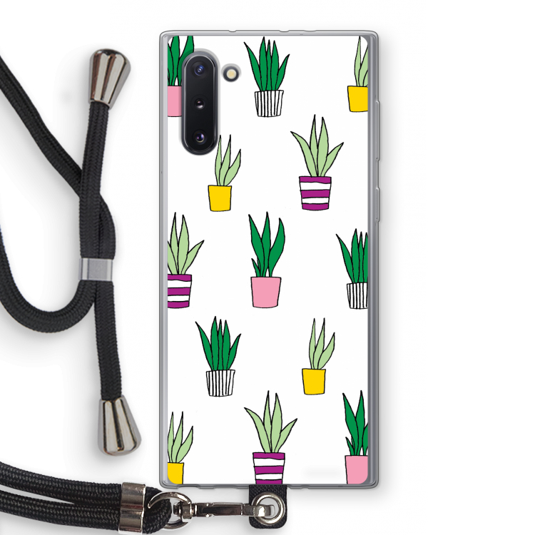CaseCompany Sanseveria: Samsung Galaxy Note 10 Transparant Hoesje met koord