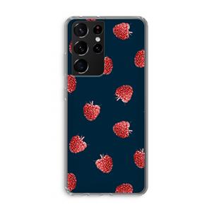 CaseCompany Framboosjes: Samsung Galaxy S21 Ultra Transparant Hoesje