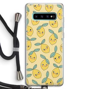 CaseCompany Citroenen: Samsung Galaxy S10 Plus Transparant Hoesje met koord