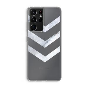 CaseCompany Marmeren pijlen: Samsung Galaxy S21 Ultra Transparant Hoesje