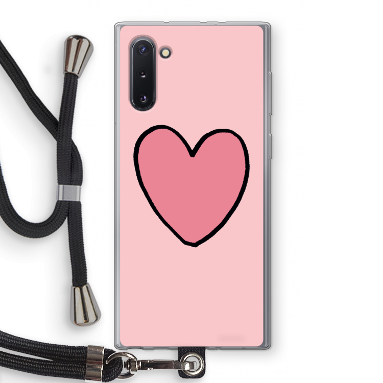 CaseCompany Hartje: Samsung Galaxy Note 10 Transparant Hoesje met koord
