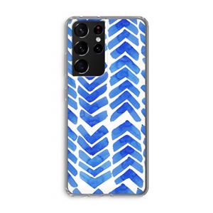 CaseCompany Blauwe pijlen: Samsung Galaxy S21 Ultra Transparant Hoesje