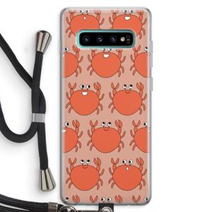 CaseCompany Krab: Samsung Galaxy S10 Plus Transparant Hoesje met koord