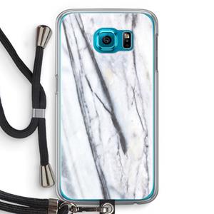 CaseCompany Gestreepte marmer: Samsung Galaxy S6 Transparant Hoesje met koord