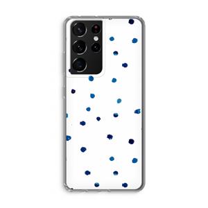 CaseCompany Blauwe stippen: Samsung Galaxy S21 Ultra Transparant Hoesje