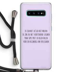 CaseCompany Regenboog: Samsung Galaxy S10 Plus Transparant Hoesje met koord