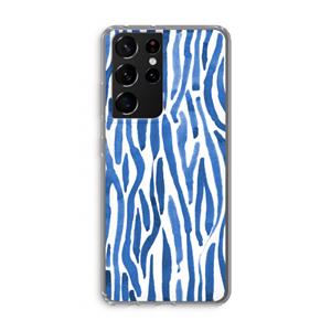 CaseCompany Blauwe nerven: Samsung Galaxy S21 Ultra Transparant Hoesje