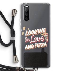 CaseCompany Pizza is the answer: Sony Sony Xperia 10 III Transparant Hoesje met koord