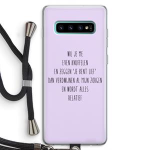 CaseCompany Relatief: Samsung Galaxy S10 Plus Transparant Hoesje met koord