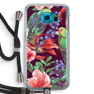 CaseCompany Papegaaien: Samsung Galaxy S6 Transparant Hoesje met koord