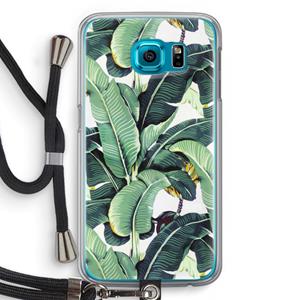 CaseCompany Bananenbladeren: Samsung Galaxy S6 Transparant Hoesje met koord