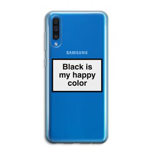 CaseCompany Black is my happy color: Samsung Galaxy A50 Transparant Hoesje