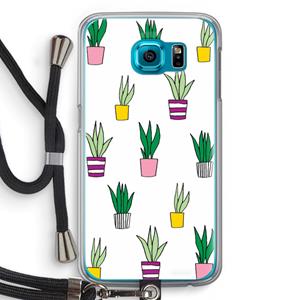 CaseCompany Sanseveria: Samsung Galaxy S6 Transparant Hoesje met koord