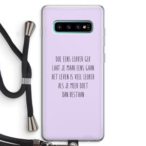 CaseCompany Gek: Samsung Galaxy S10 Plus Transparant Hoesje met koord