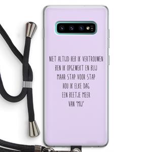 CaseCompany Zelfvertrouwen: Samsung Galaxy S10 Plus Transparant Hoesje met koord