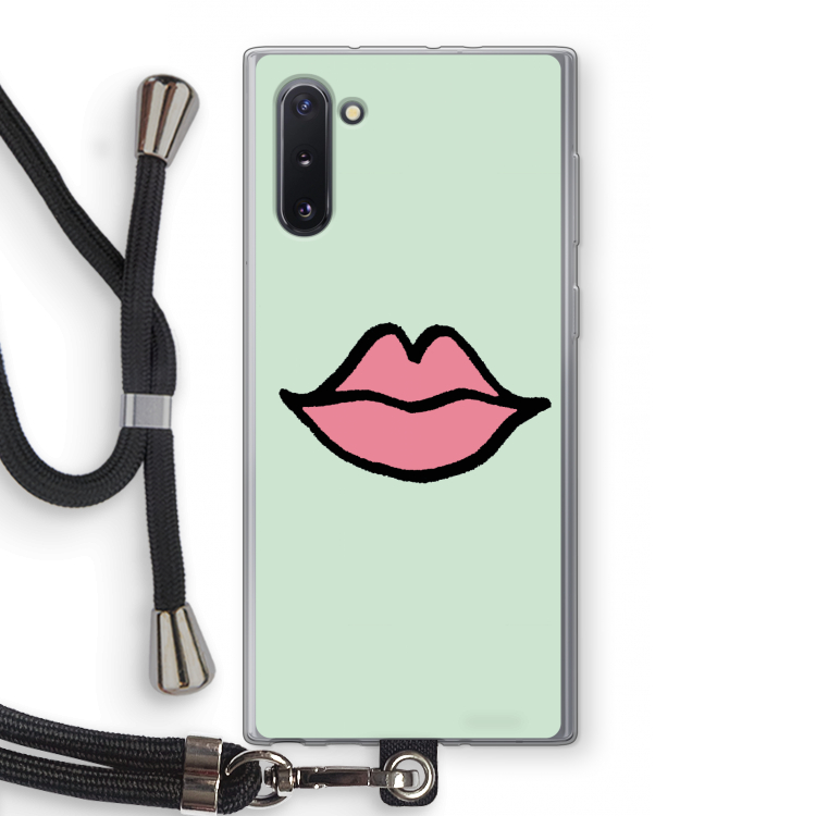 CaseCompany Kusje: Samsung Galaxy Note 10 Transparant Hoesje met koord
