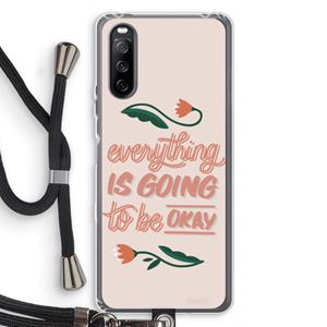 CaseCompany Optimistic flower girl: Sony Sony Xperia 10 III Transparant Hoesje met koord