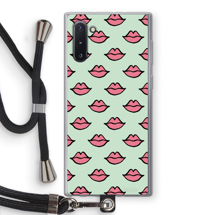 CaseCompany Lipjes: Samsung Galaxy Note 10 Transparant Hoesje met koord