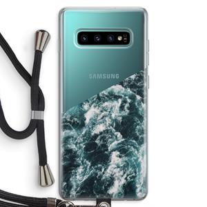 CaseCompany Zee golf: Samsung Galaxy S10 Plus Transparant Hoesje met koord