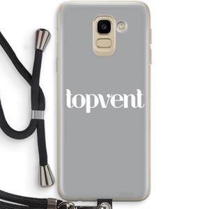 CaseCompany Topvent Grijs Wit: Samsung Galaxy J6 (2018) Transparant Hoesje met koord