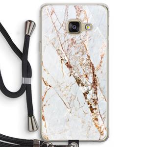 CaseCompany Goud marmer: Samsung Galaxy A3 (2016) Transparant Hoesje met koord