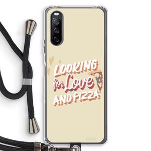 CaseCompany Pizza is the answer: Sony Sony Xperia 10 III Transparant Hoesje met koord