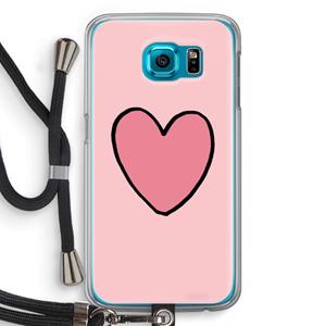 CaseCompany Hartje: Samsung Galaxy S6 Transparant Hoesje met koord