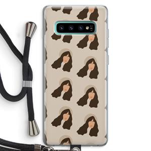 CaseCompany Bonjour mon amour: Samsung Galaxy S10 Plus Transparant Hoesje met koord