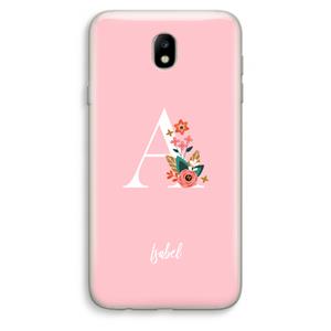CaseCompany Pink Bouquet: Samsung Galaxy J7 (2017) Transparant Hoesje