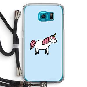 CaseCompany Eenhoorn: Samsung Galaxy S6 Transparant Hoesje met koord