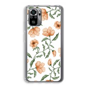 CaseCompany Peachy flowers: Xiaomi Redmi Note 10S Transparant Hoesje