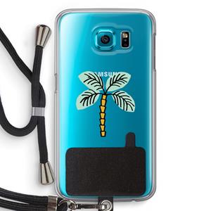 CaseCompany Palmboom: Samsung Galaxy S6 Transparant Hoesje met koord