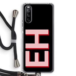 CaseCompany Monogram: Sony Sony Xperia 10 III Transparant Hoesje met koord