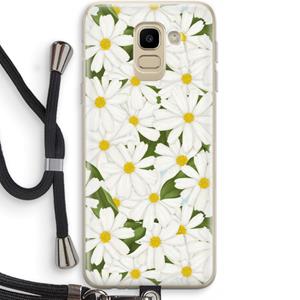 CaseCompany Summer Daisies: Samsung Galaxy J6 (2018) Transparant Hoesje met koord