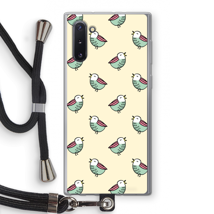 CaseCompany Vogeltjes: Samsung Galaxy Note 10 Transparant Hoesje met koord