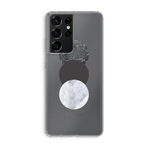 CaseCompany Marmeren cirkels: Samsung Galaxy S21 Ultra Transparant Hoesje